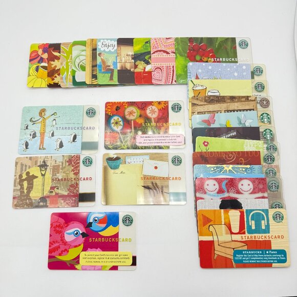 Lot of 30 Starbucks Cards 2003 to 2008 Italian Romance Braille Dragon – Nice! - Picture 1 of 11